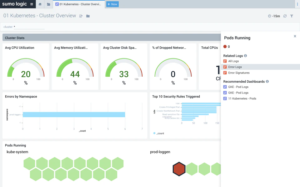 screenshot of Sumo Logic